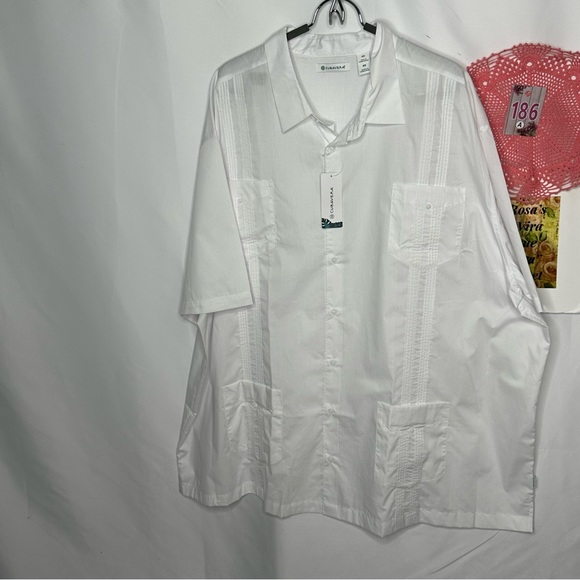 NWT Cubavera Four Pocket Guayabera Shirt Bright White - Picture 5 of 13
